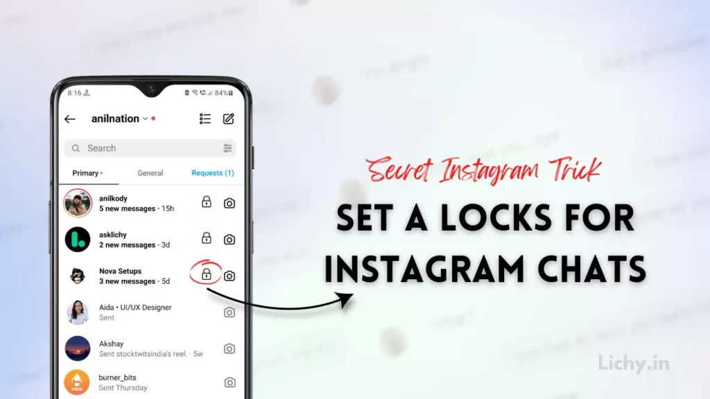 Set Lock to your Instagram Messages chat conversations