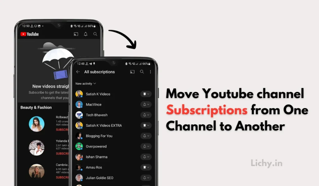 how to transfer all subscriptions between youtube accounts